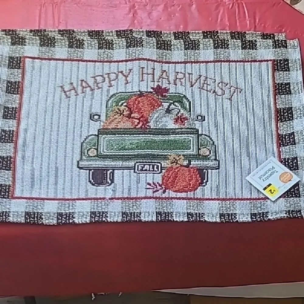 Happy Harvest Fall  Tapestry Placemat